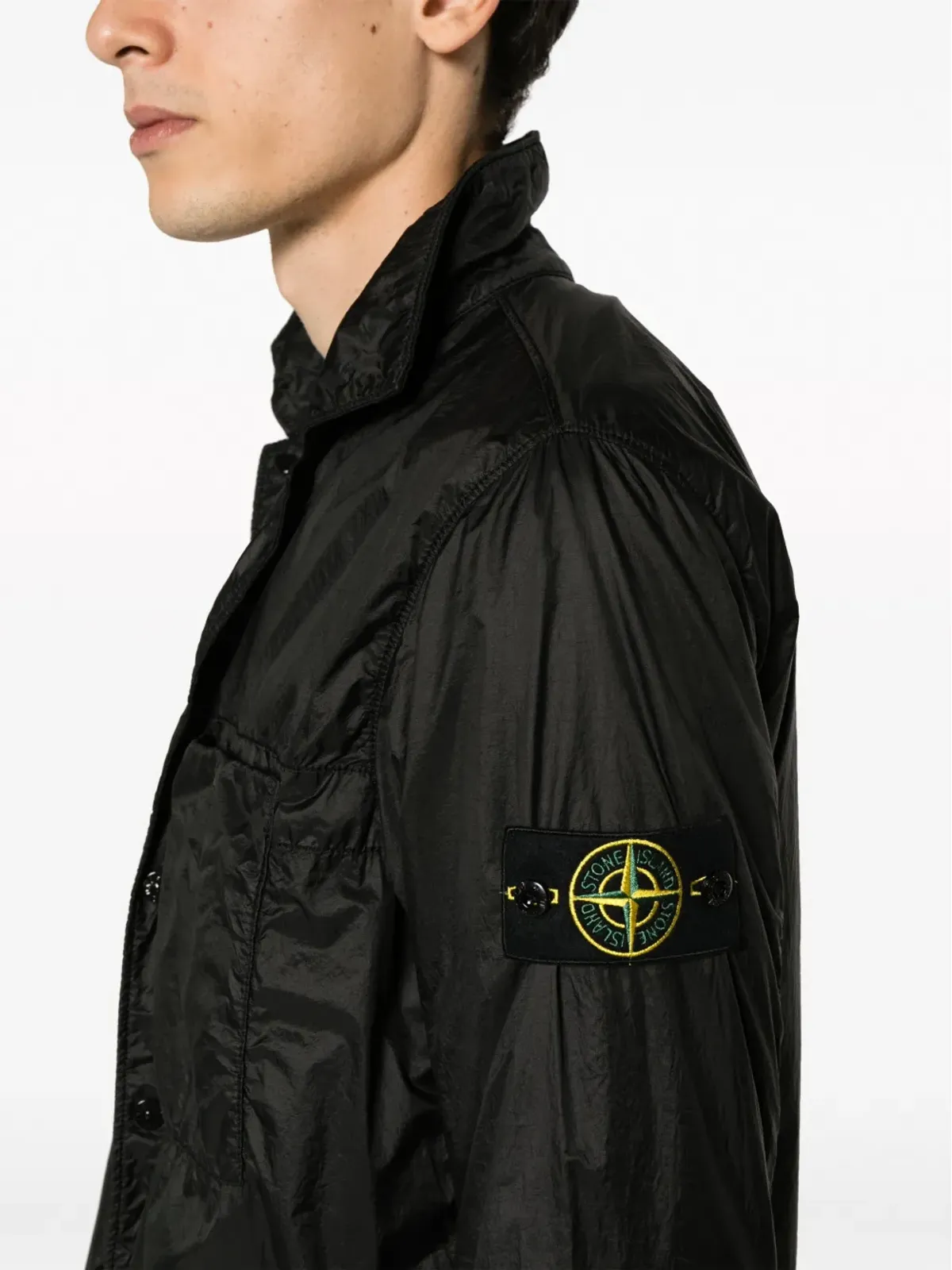 Stone Island コンパスモチーフ シャツジャケット - ブラック - 画像5