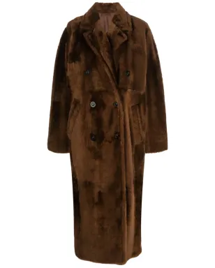 Max Mara ノッチドドラペル ダブルブレスト コート ブラウン - サムネイル1