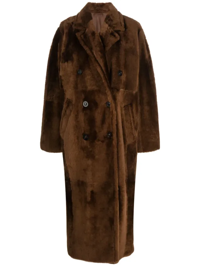 Max Mara Max Mara ノッチドドラペル ダブルブレスト コート ブラウンの商品画像