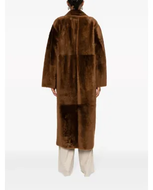 Max Mara ノッチドドラペル ダブルブレスト コート ブラウン - サムネイル4