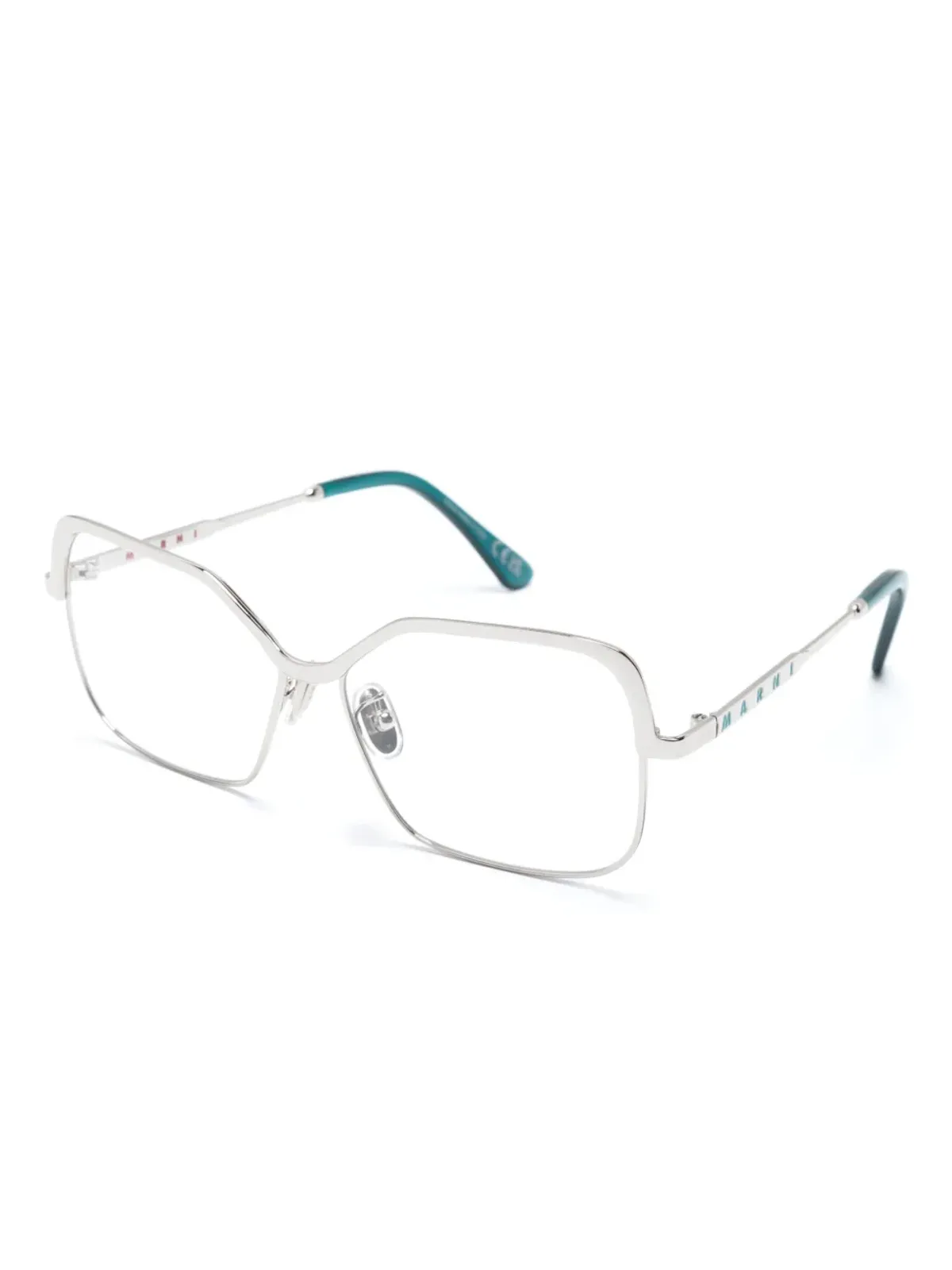 Marni Eyewear ロゴエンボス加工のスクエアフレーム眼鏡 - 画像2
