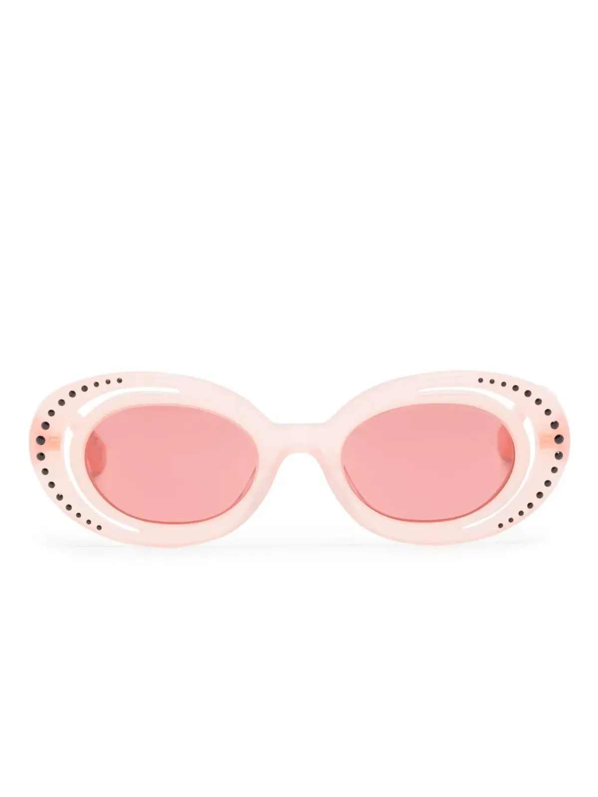 Marni Eyewear クリスタル装飾の丸型フレーム サングラス - ピンク - 画像1