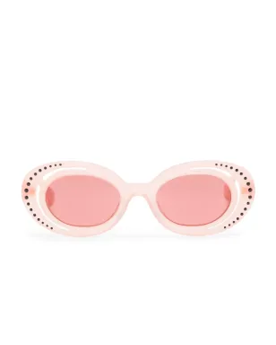 Marni Eyewear クリスタル装飾の丸型フレーム サングラス - ピンク - サムネイル1