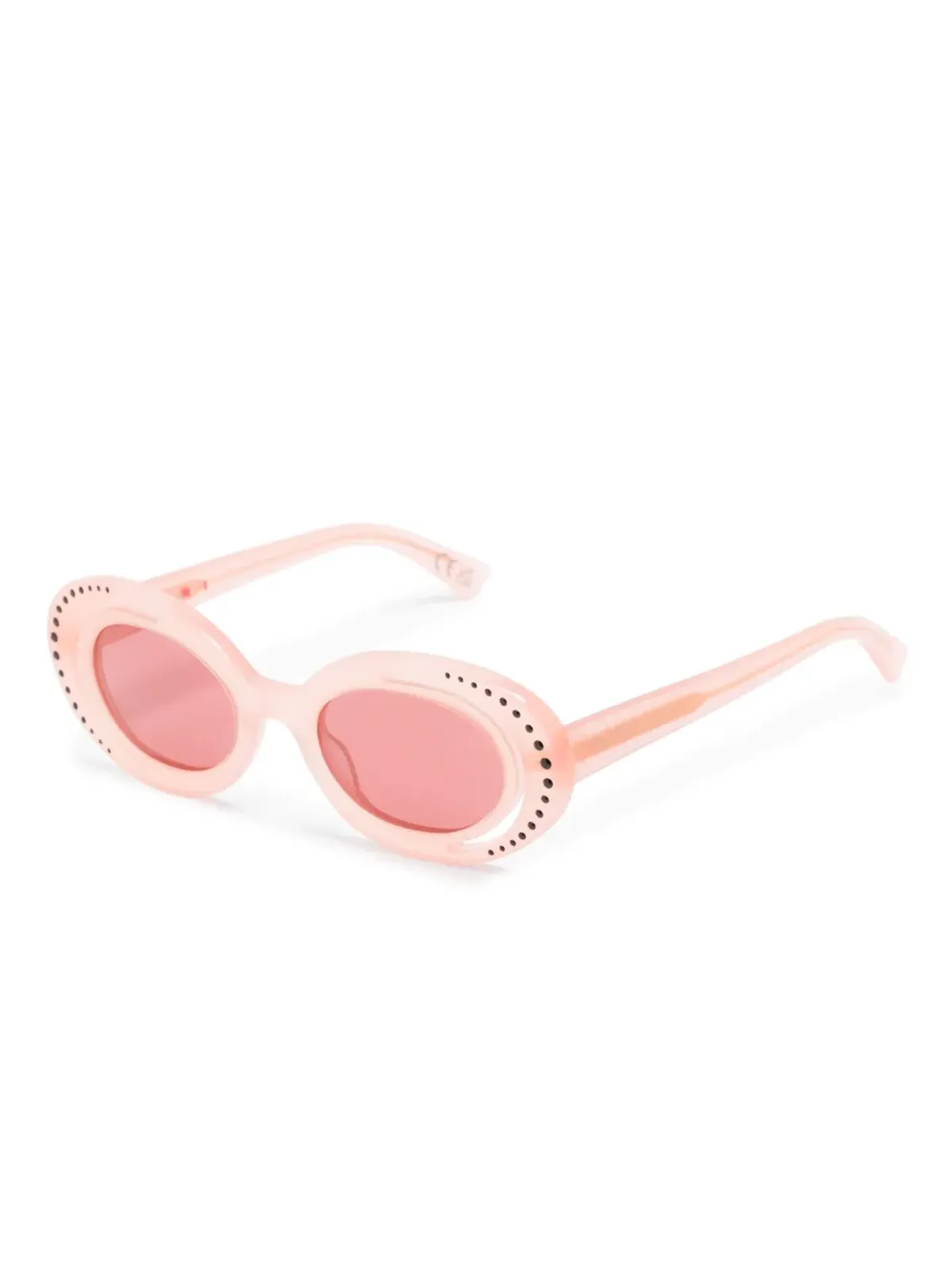 Marni Eyewear クリスタル装飾の丸型フレーム サングラス - ピンク - 画像2