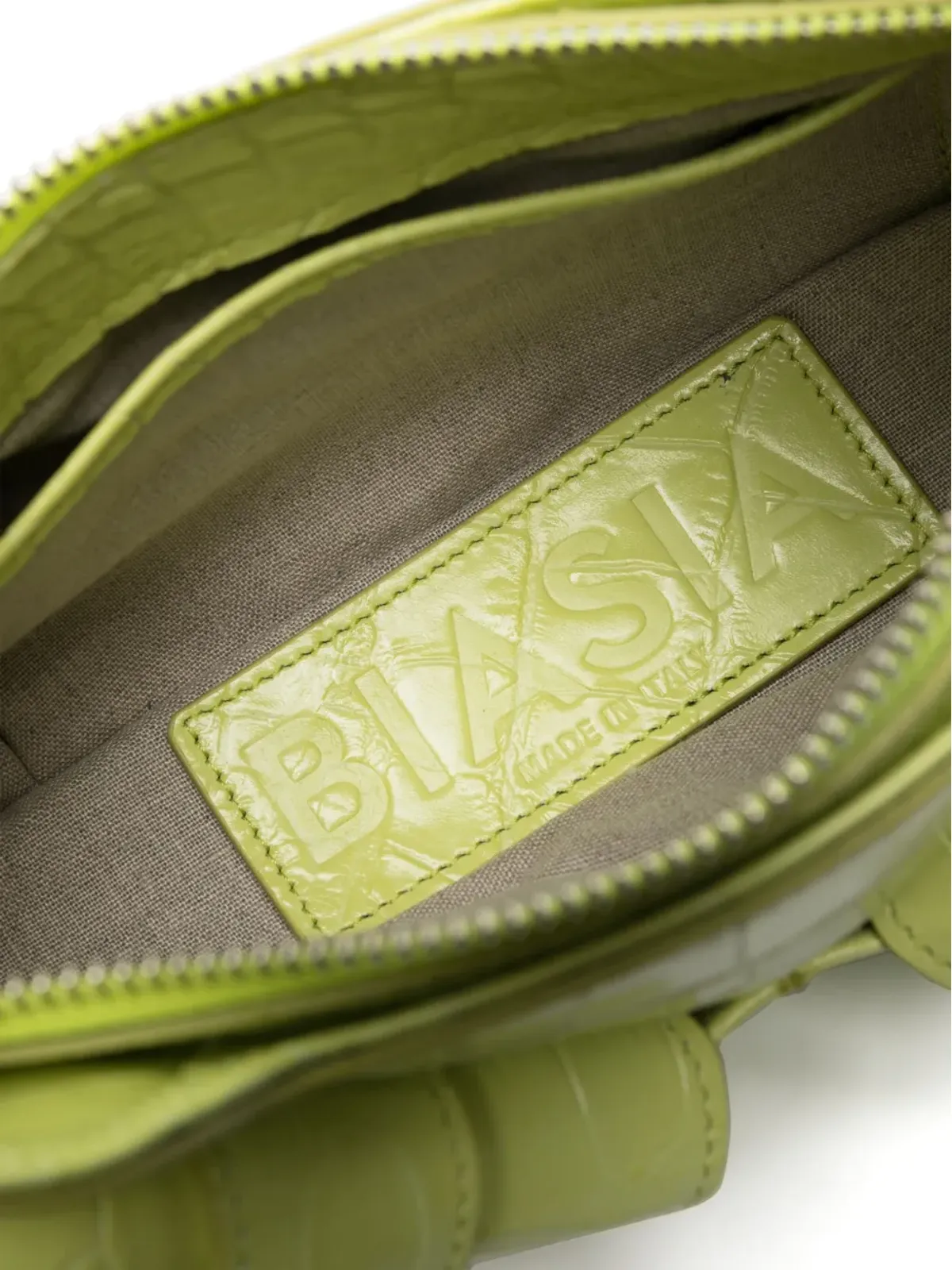 BIASIA Y2K crocodile-embossed leather shoulder bag - Yellow - 画像5