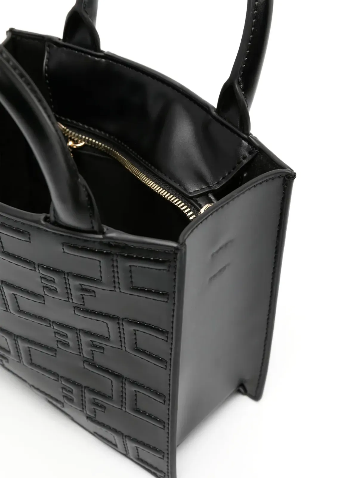 Elisabetta Franchi ロゴエンボス フェイクレザー トートバッグ - ブラック - 画像5