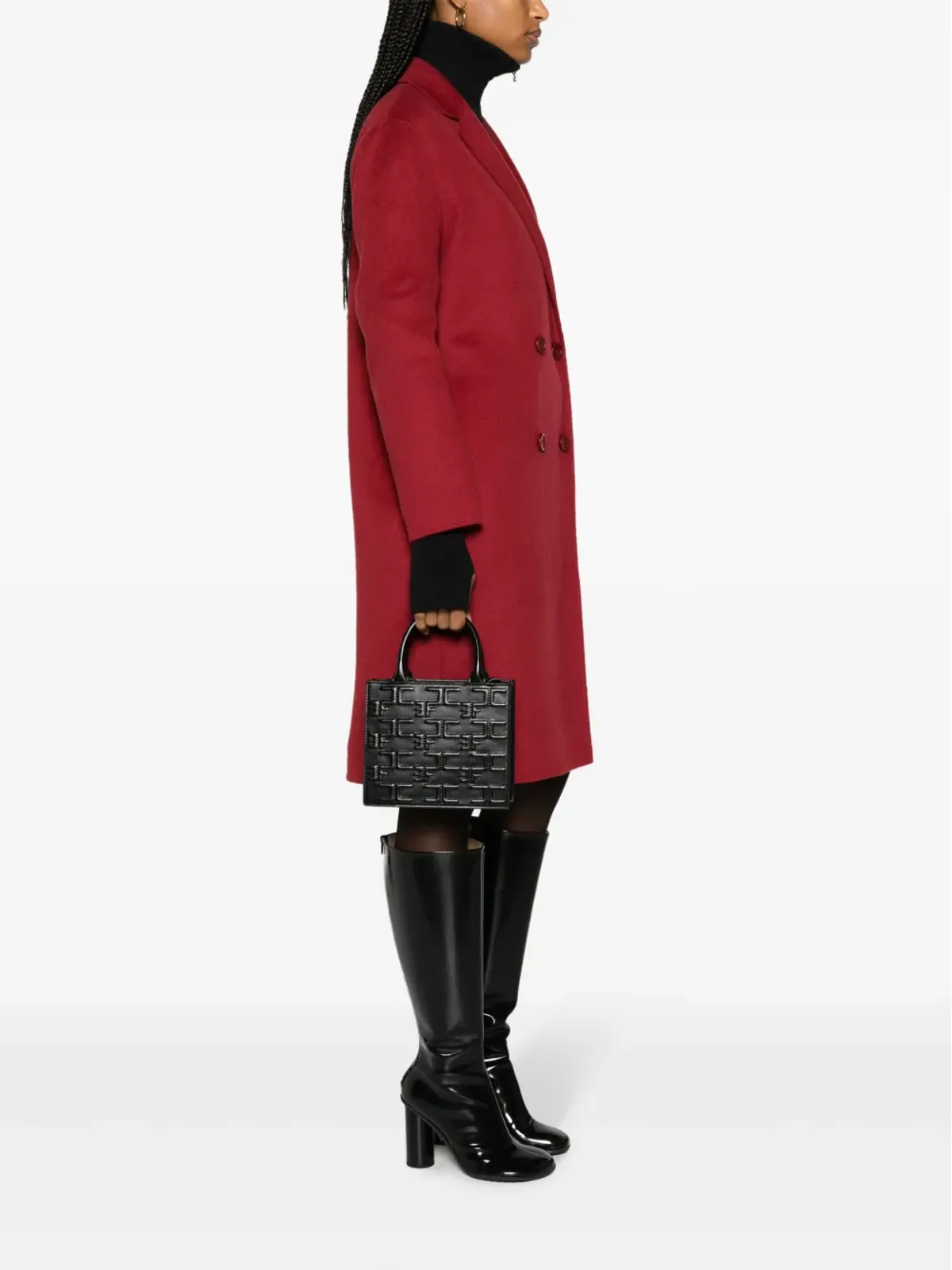 Elisabetta Franchi ロゴエンボス フェイクレザー トートバッグ - ブラック - 画像2
