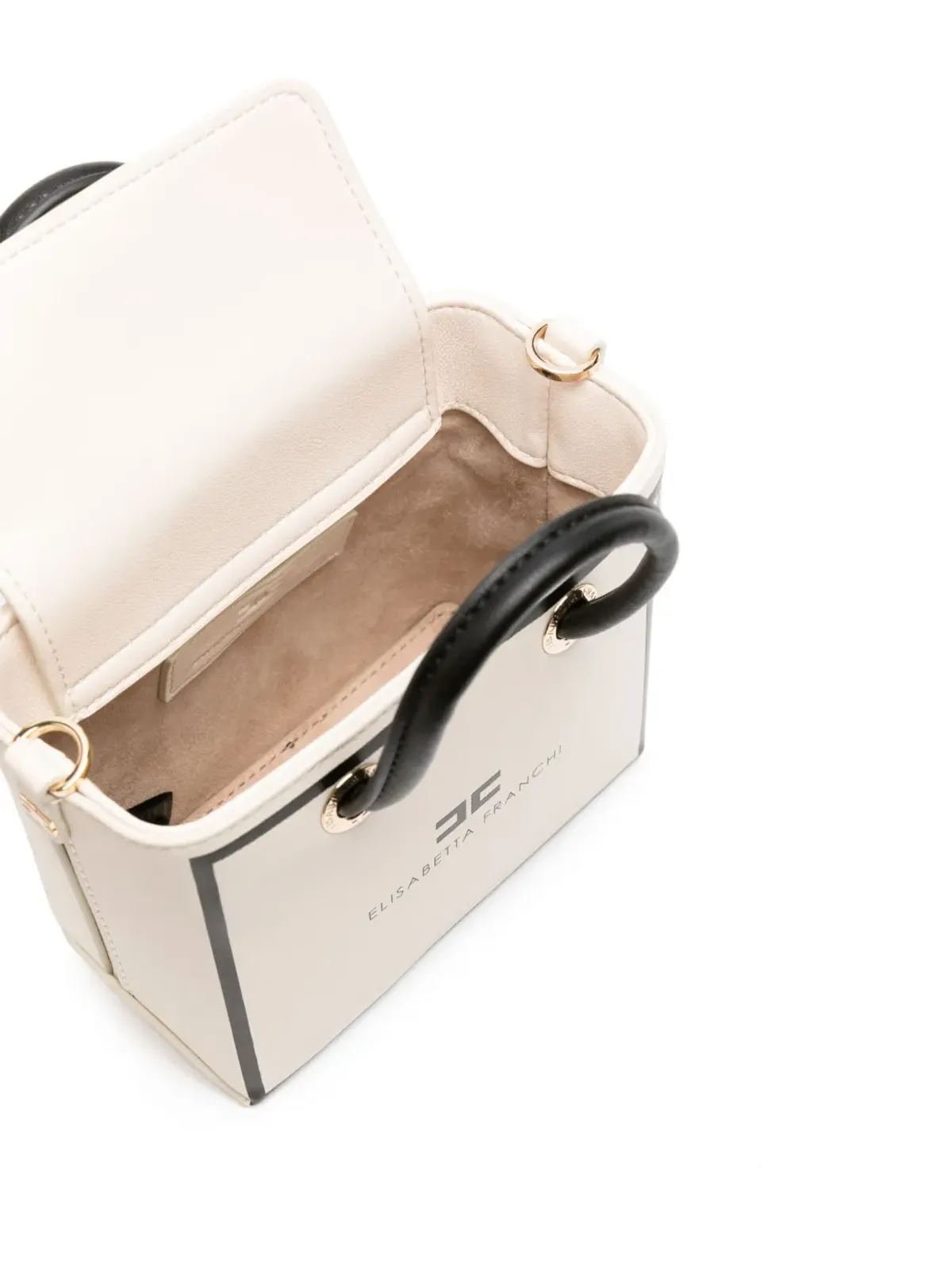 Elisabetta Franchi mini 24/7 ロゴプリント トートバッグ - ネチュラル系 - 画像5