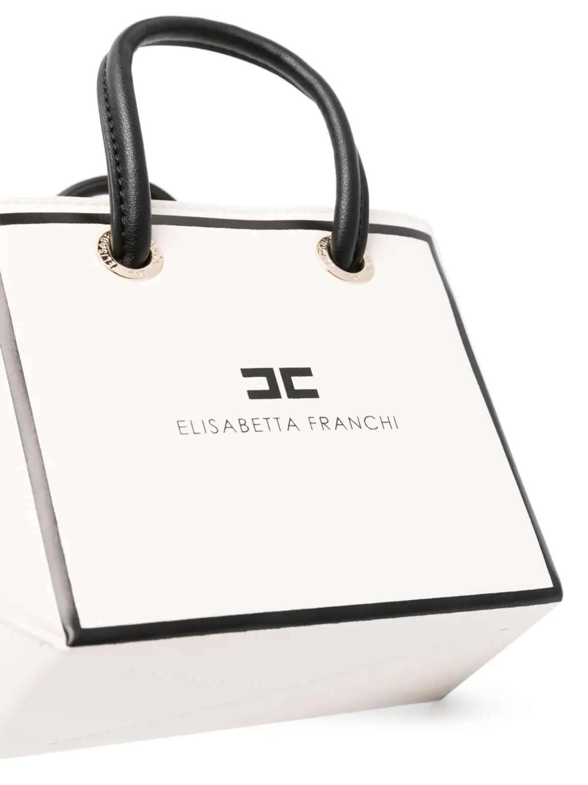 Elisabetta Franchi mini 24/7 ロゴプリント トートバッグ - ネチュラル系 - 画像4
