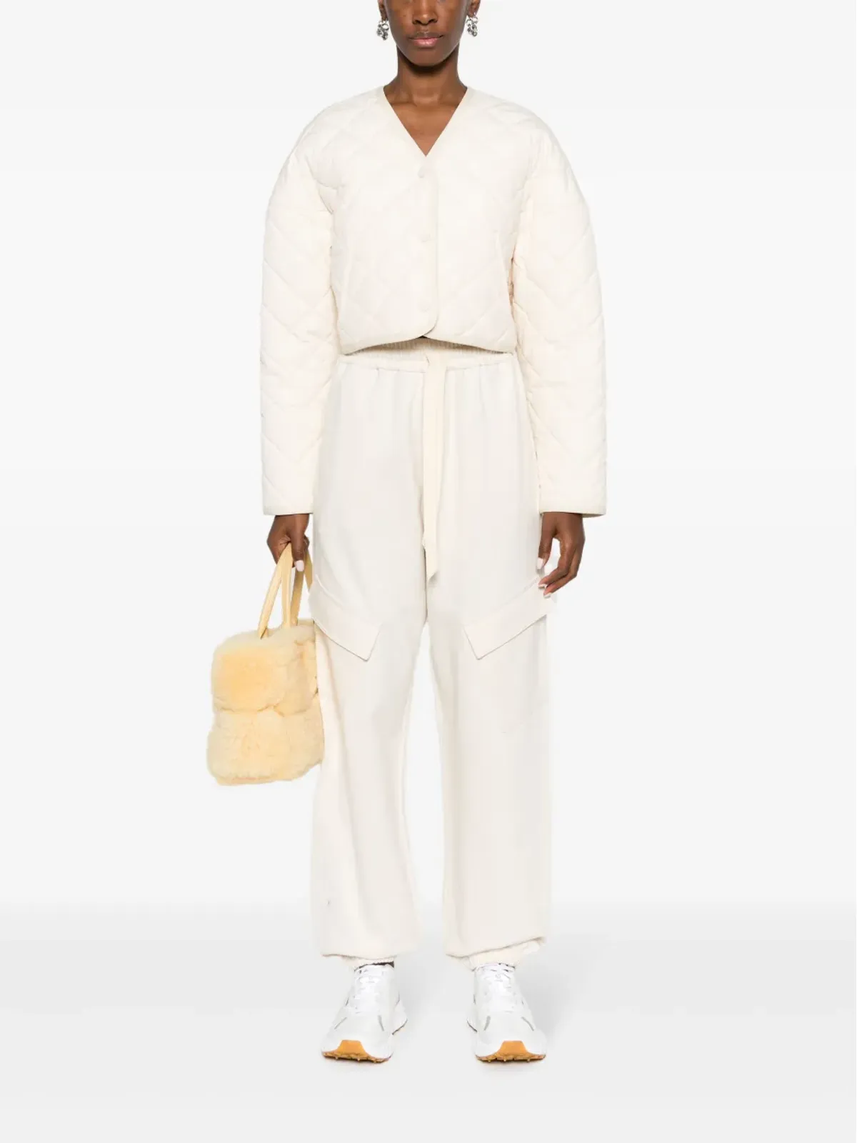 Jil Sander ドローストリングウエスト コットン トラックパンツ - ニュートラルカラー - 画像2