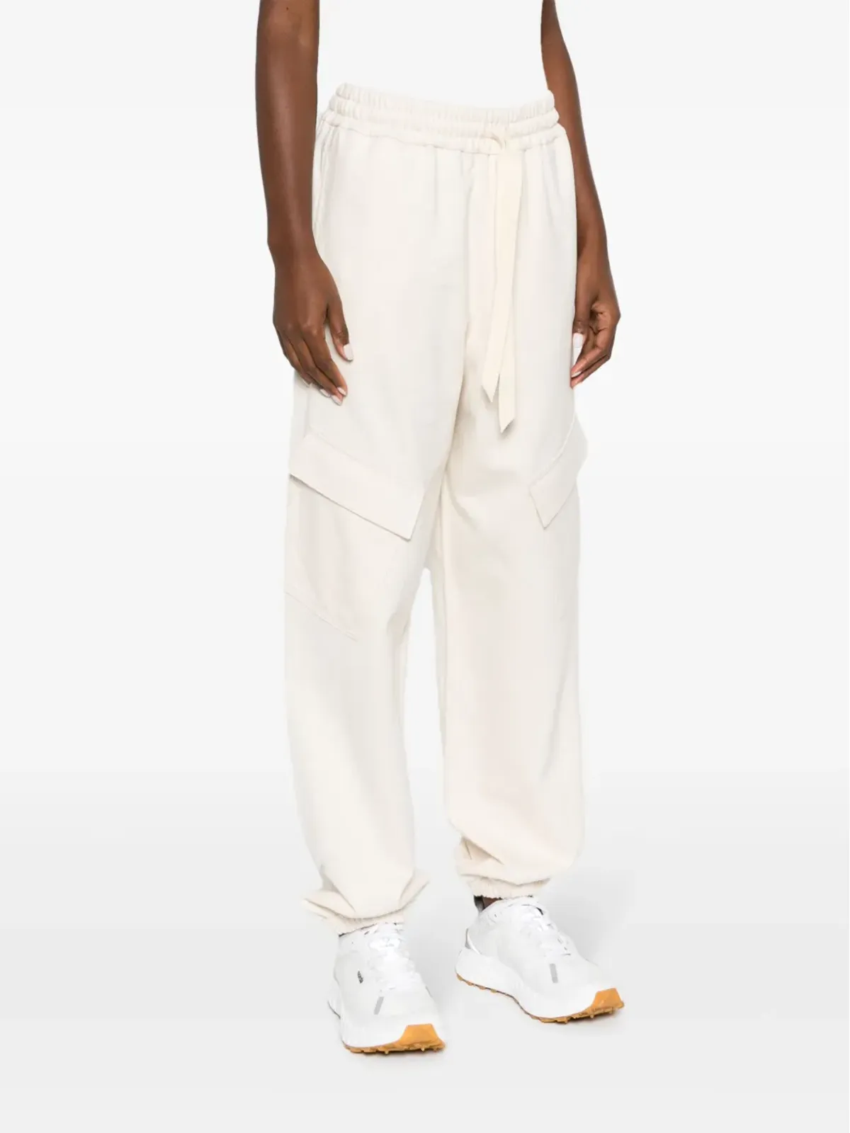 Jil Sander ドローストリングウエスト コットン トラックパンツ - ニュートラルカラー - 画像3