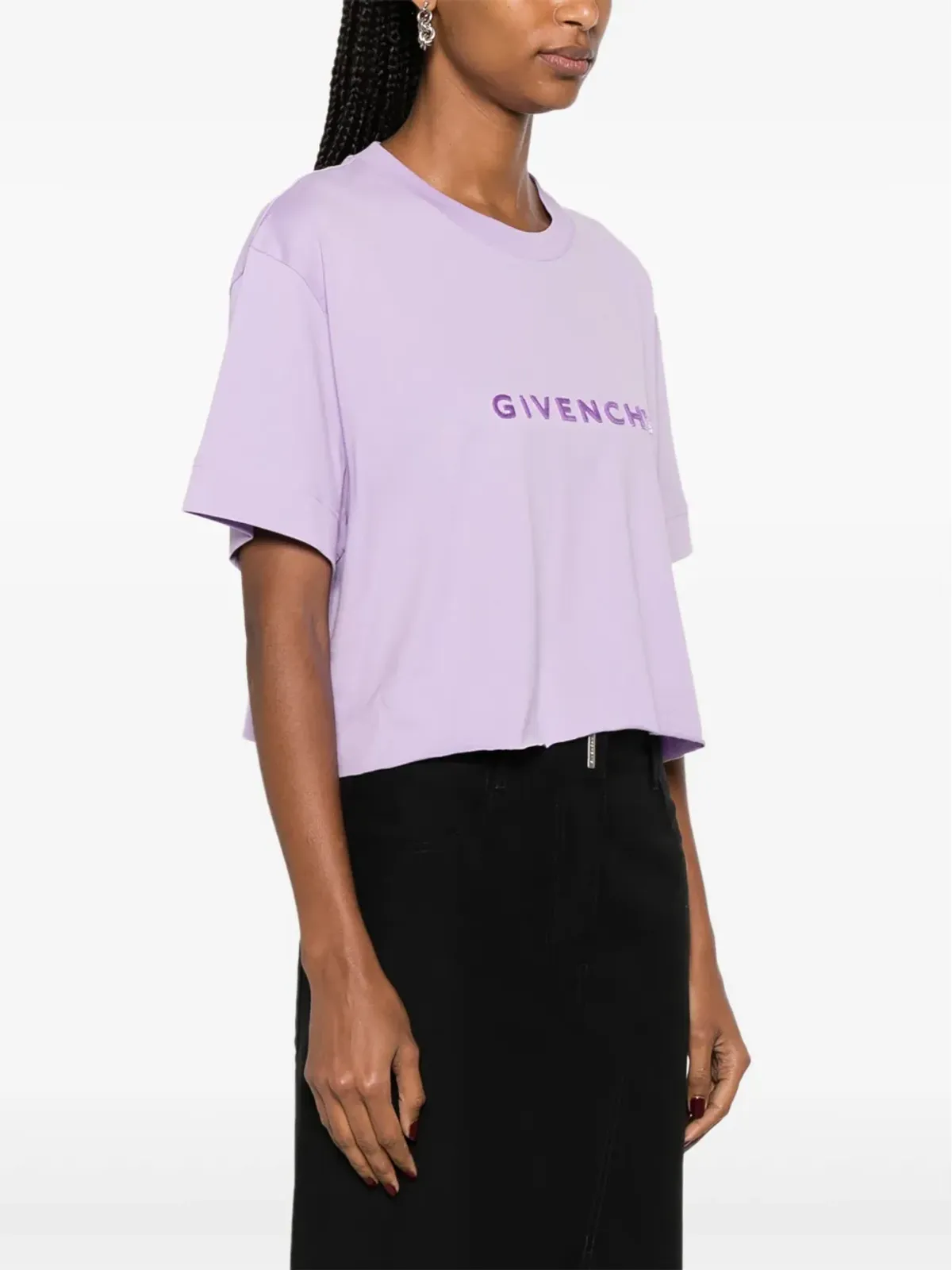Givenchy 4G フロックド コットン Tシャツ - パープル - 画像3