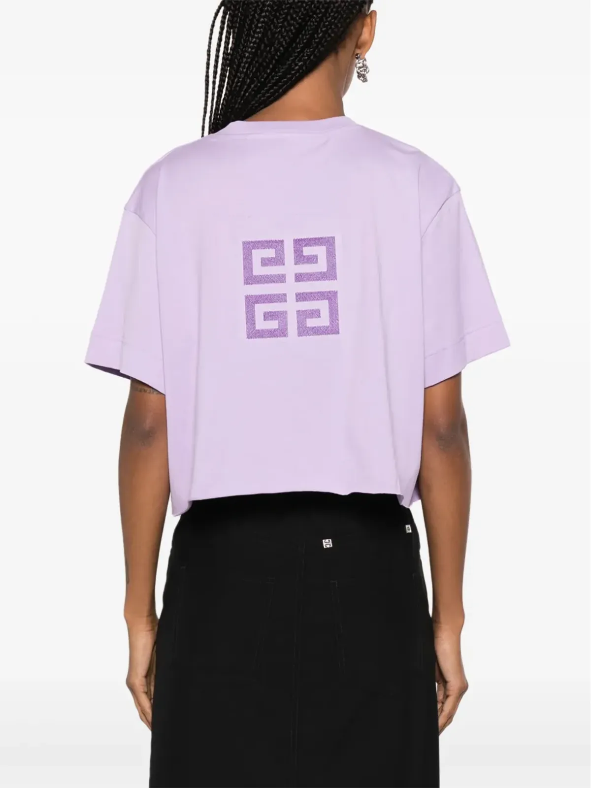 Givenchy 4G フロックド コットン Tシャツ - パープル - 画像4