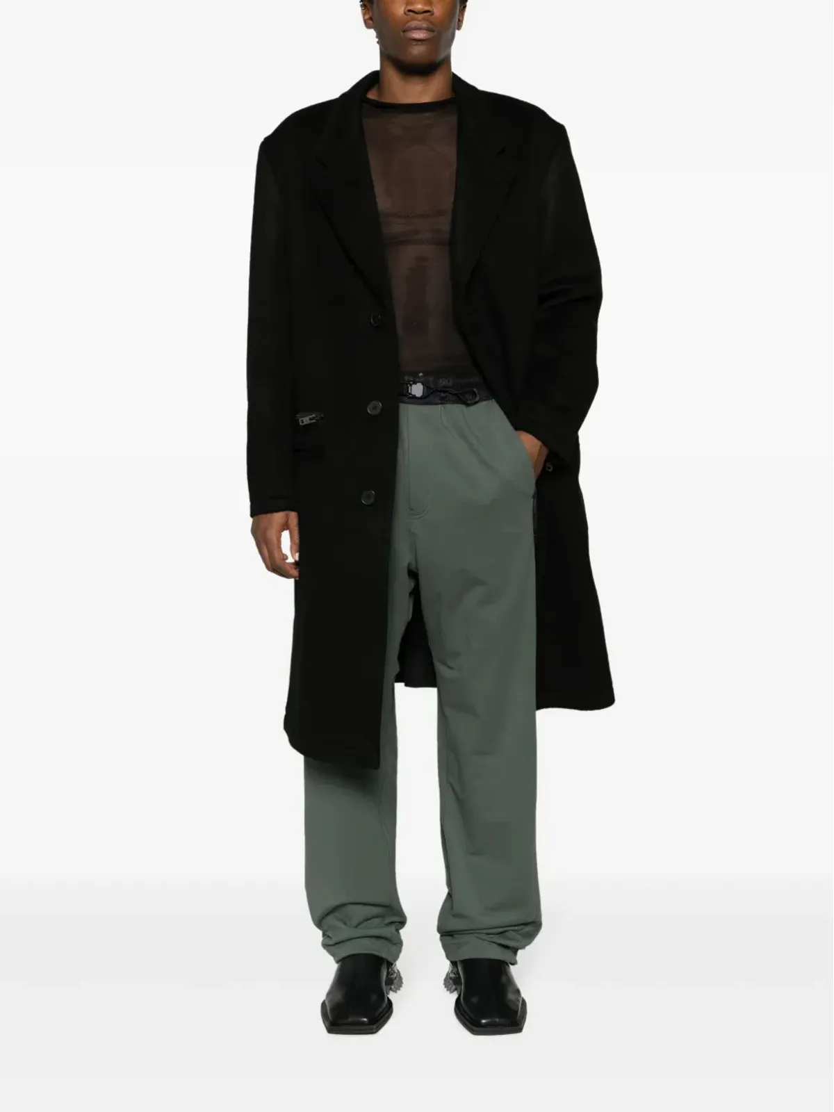 Y-3 コラボ テーラード シングルブレスト コート - 画像2