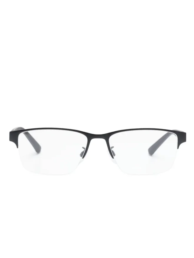 Emporio Armani Emporio Armani ロゴ刻印の長方形フレーム眼鏡 - ブラックの商品画像