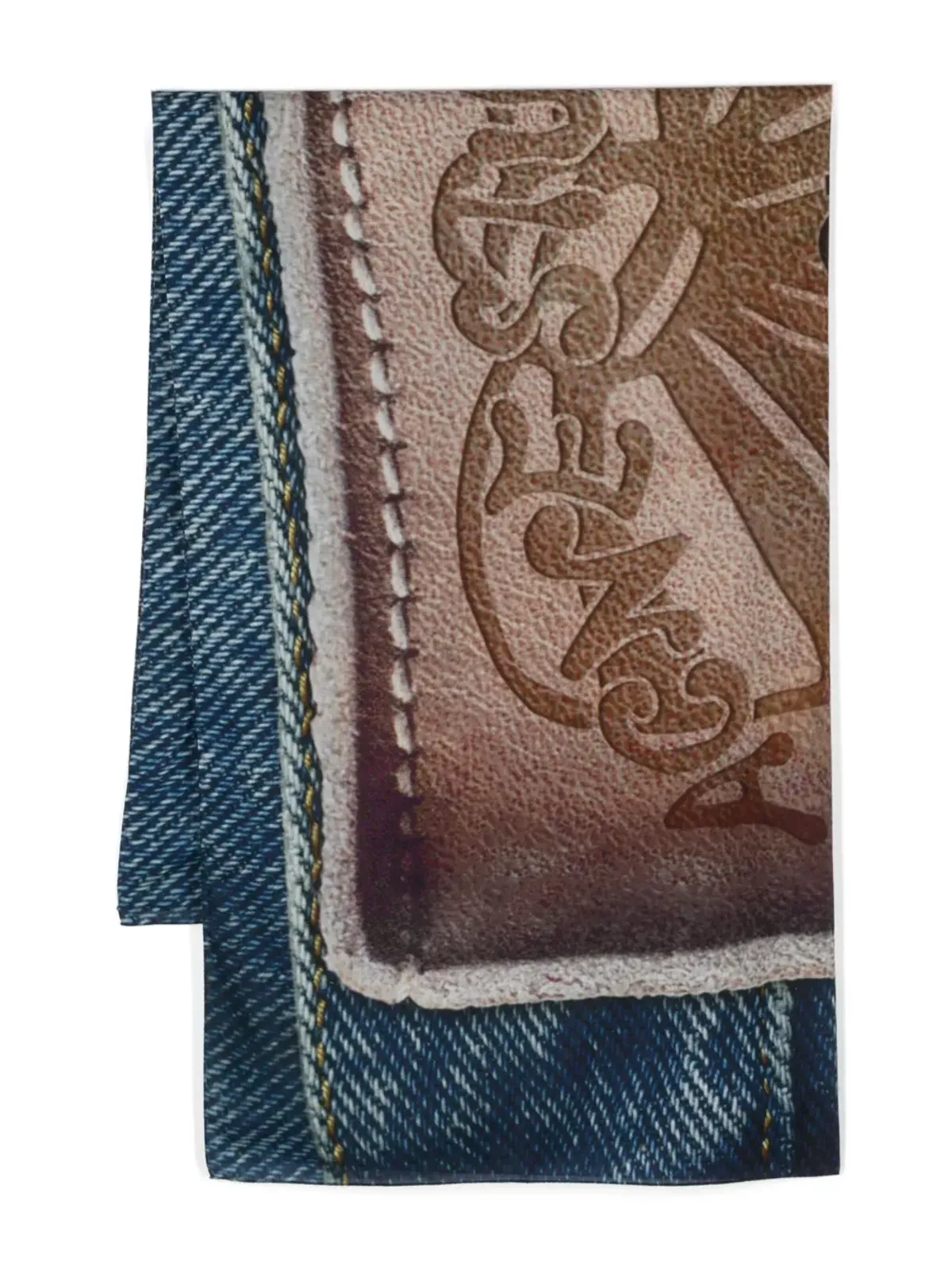 Acne Studios デニム・ラベル・プリント コットン スカーフ - ニュートラル系 - 画像1