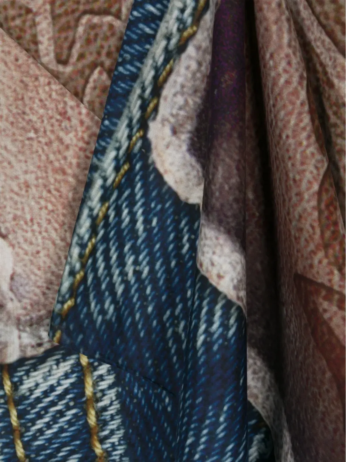 Acne Studios デニム・ラベル・プリント コットン スカーフ - ニュートラル系 - 画像3