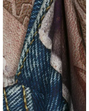 Acne Studios デニム・ラベル・プリント コットン スカーフ - ニュートラル系 - サムネイル3