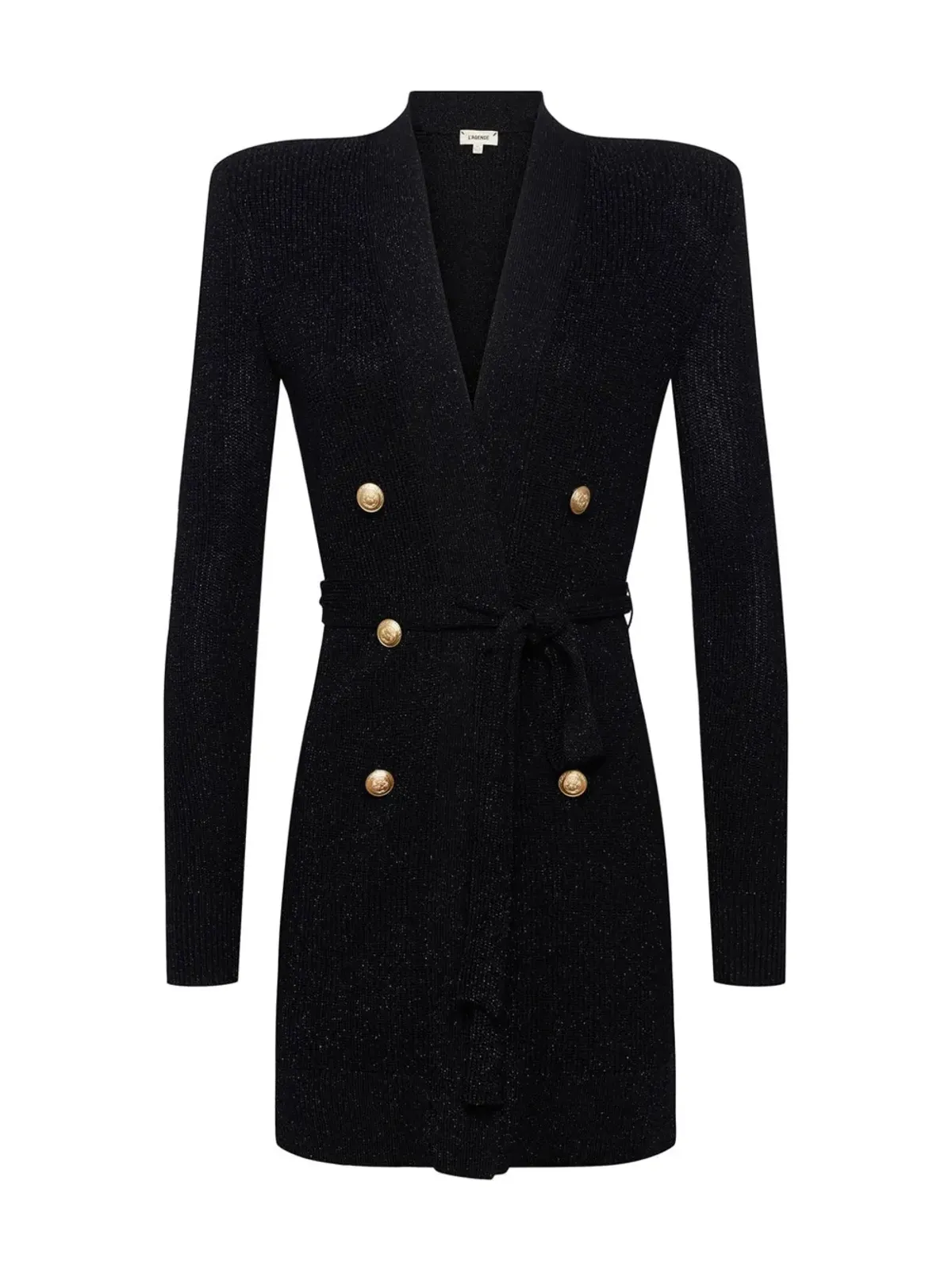 L'Agence メタリック糸使い ベルト付きウエスト カーディガン - 画像1