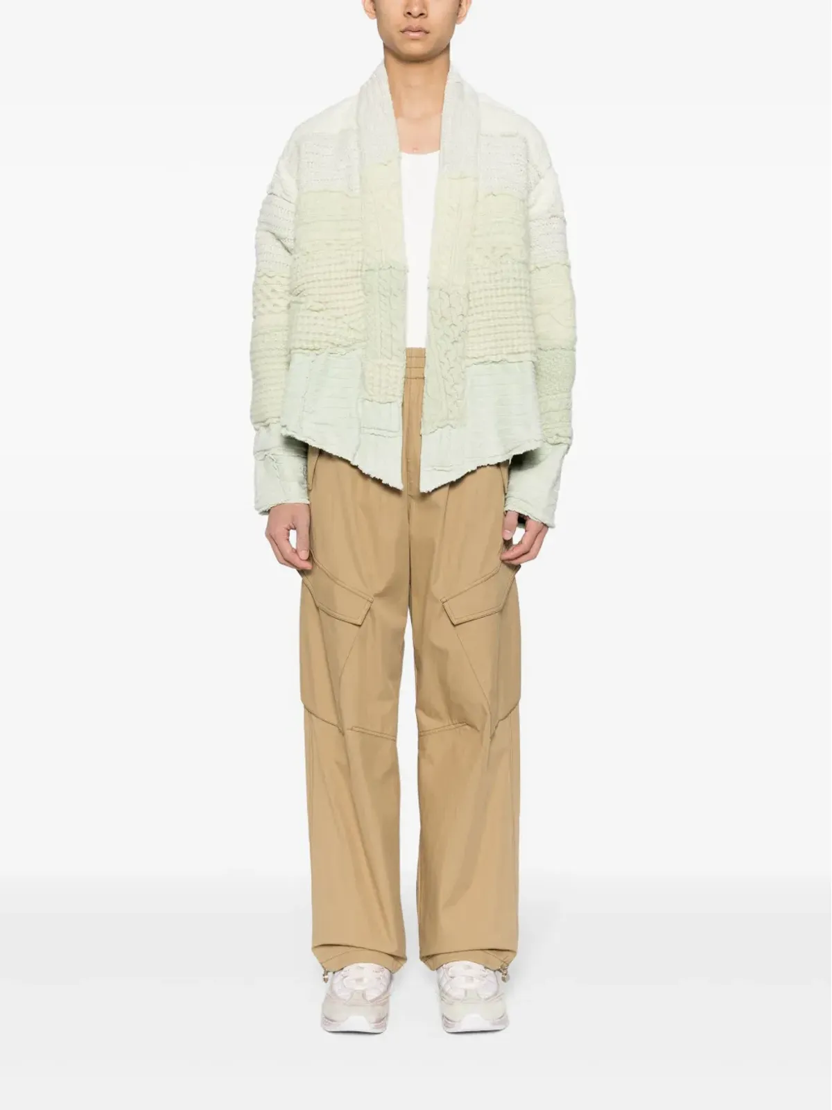 Greg Lauren パッチワークニット ウール ジャケット - 画像2