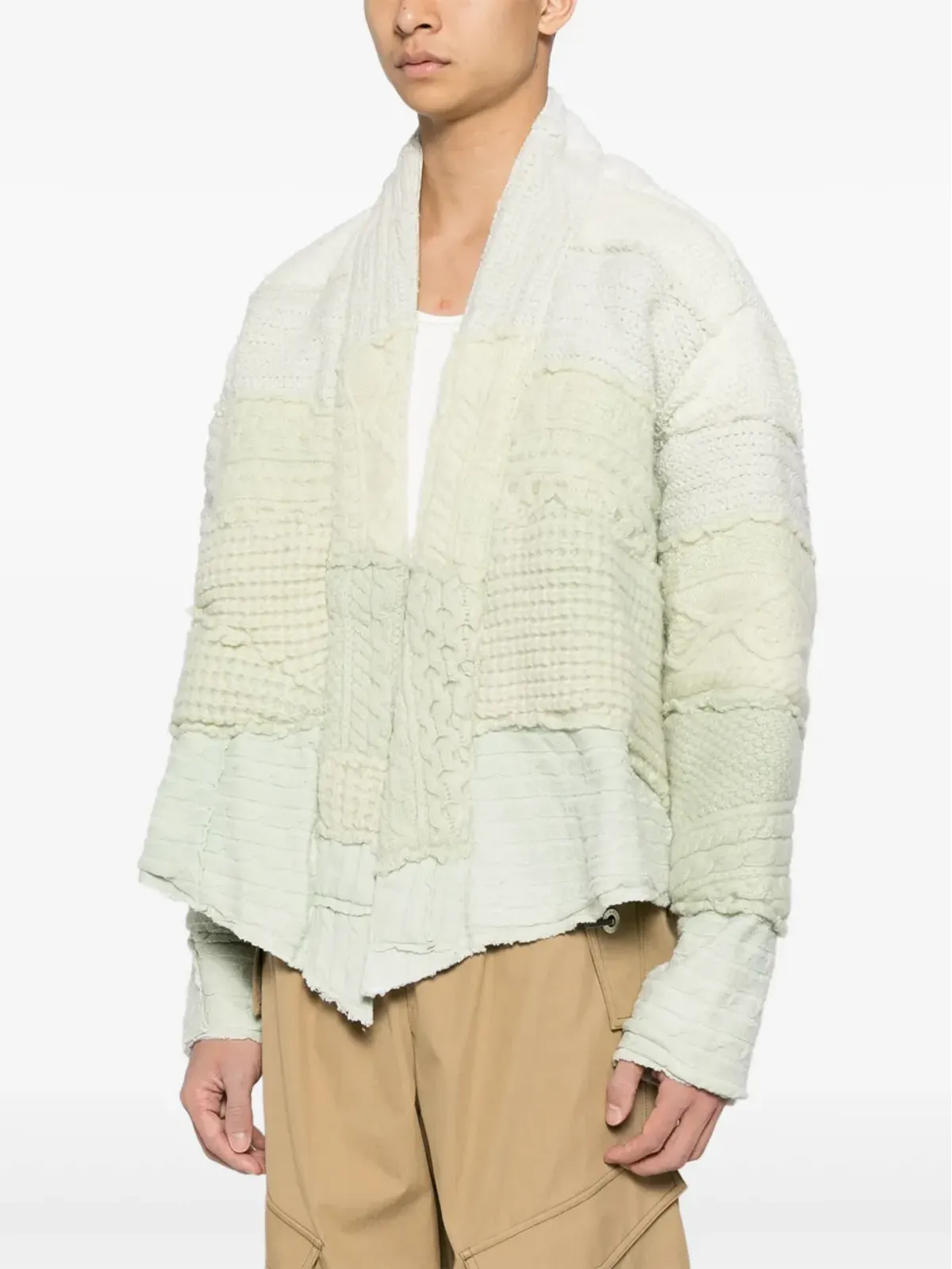 Greg Lauren パッチワークニット ウール ジャケット - 画像3
