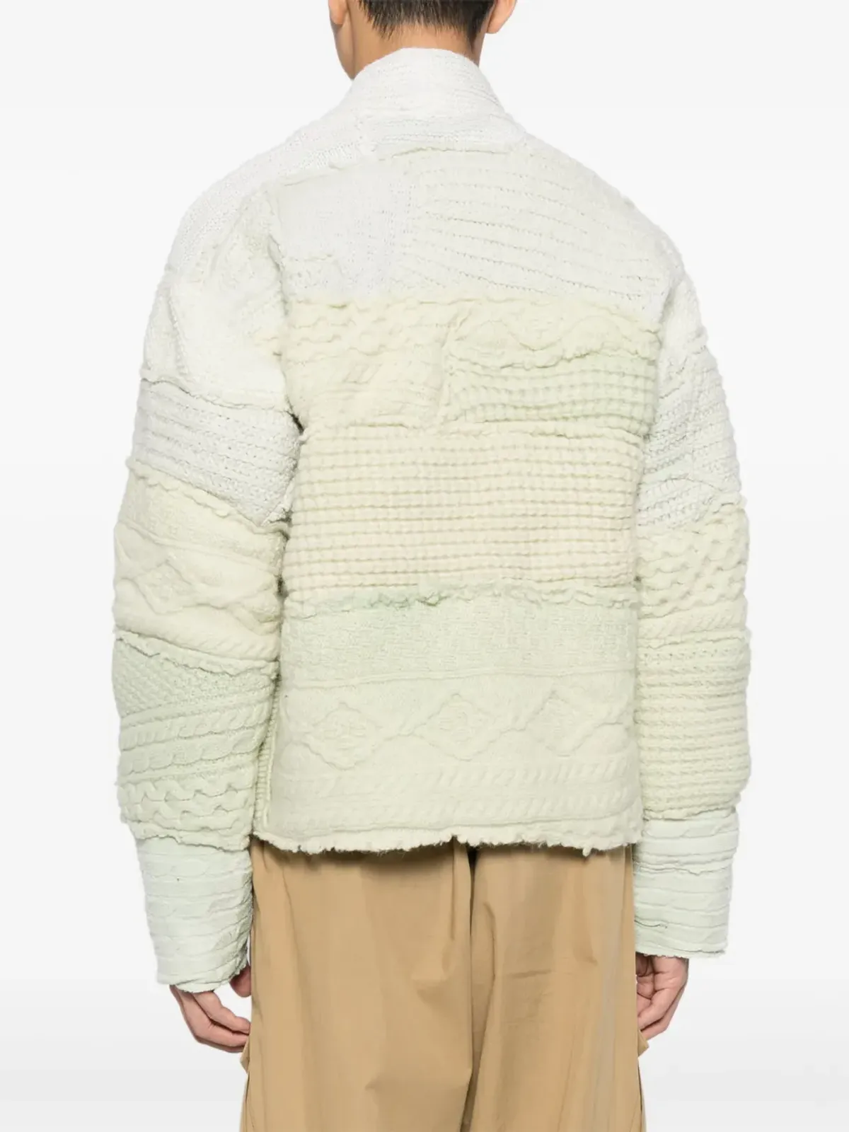 Greg Lauren パッチワークニット ウール ジャケット - 画像4