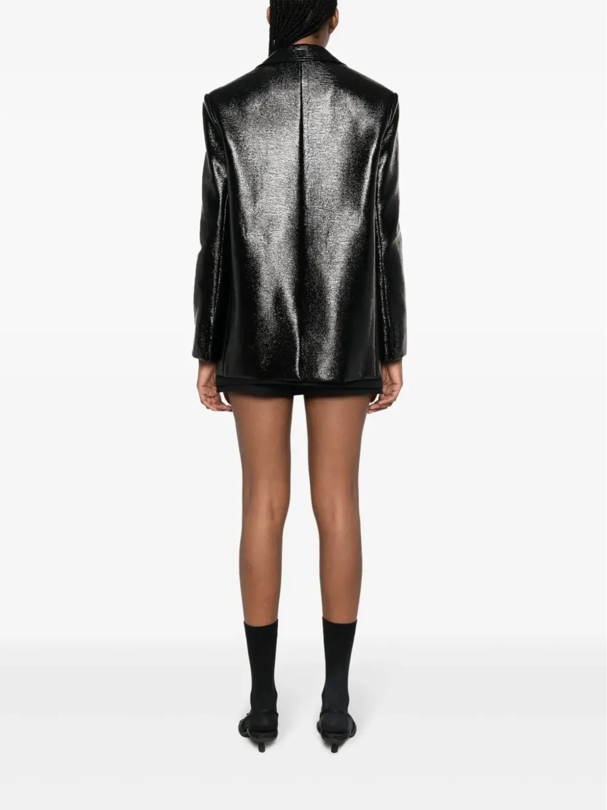 Courrèges ストラップディテール パテント仕上げ ジャケット - 画像4