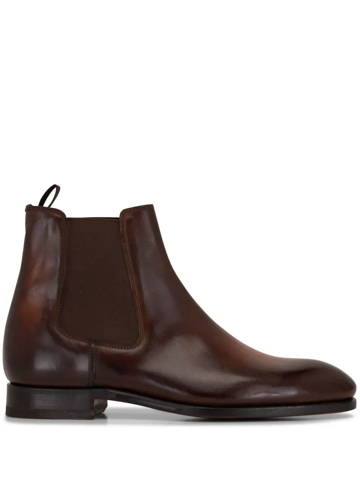 Bontoni Cavaliere アーモンドトゥ レザー ブーツ（ブラウン） - 画像1