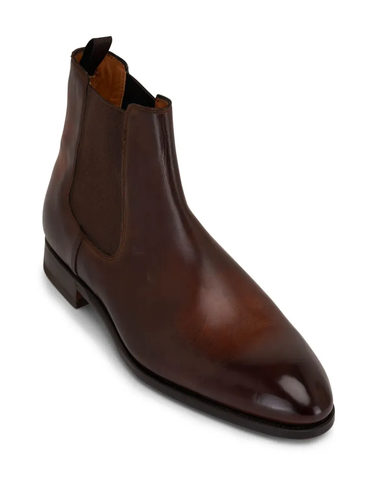 Bontoni Cavaliere アーモンドトゥ レザー ブーツ（ブラウン） - 画像2