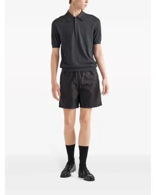Prada Re-Nylon トライアングルロゴ スイムトランクス ブラック - サムネイル2
