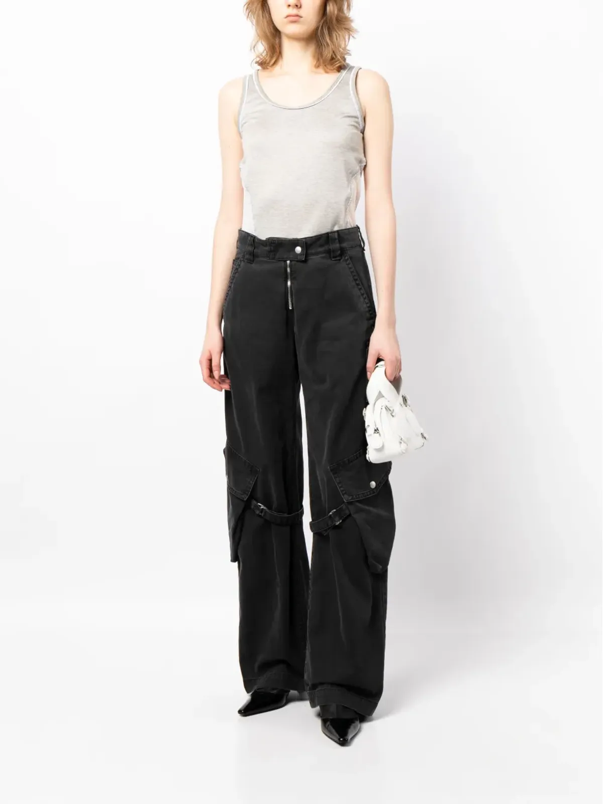 CHANEL ビンテージ 2004年 スポーツライン パネル入り タンクトップ グレー - 画像2