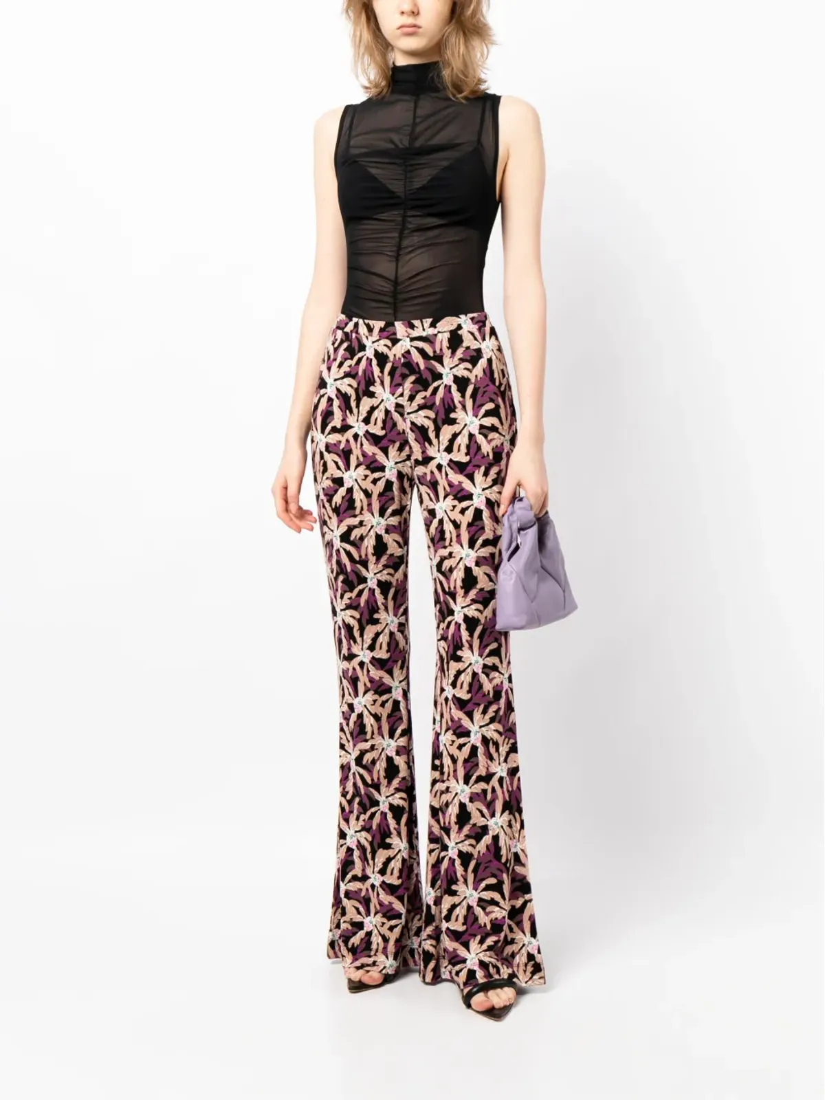 DVF Diane von Furstenberg Brooklyn花柄フレアパンツ - Purple - 画像2