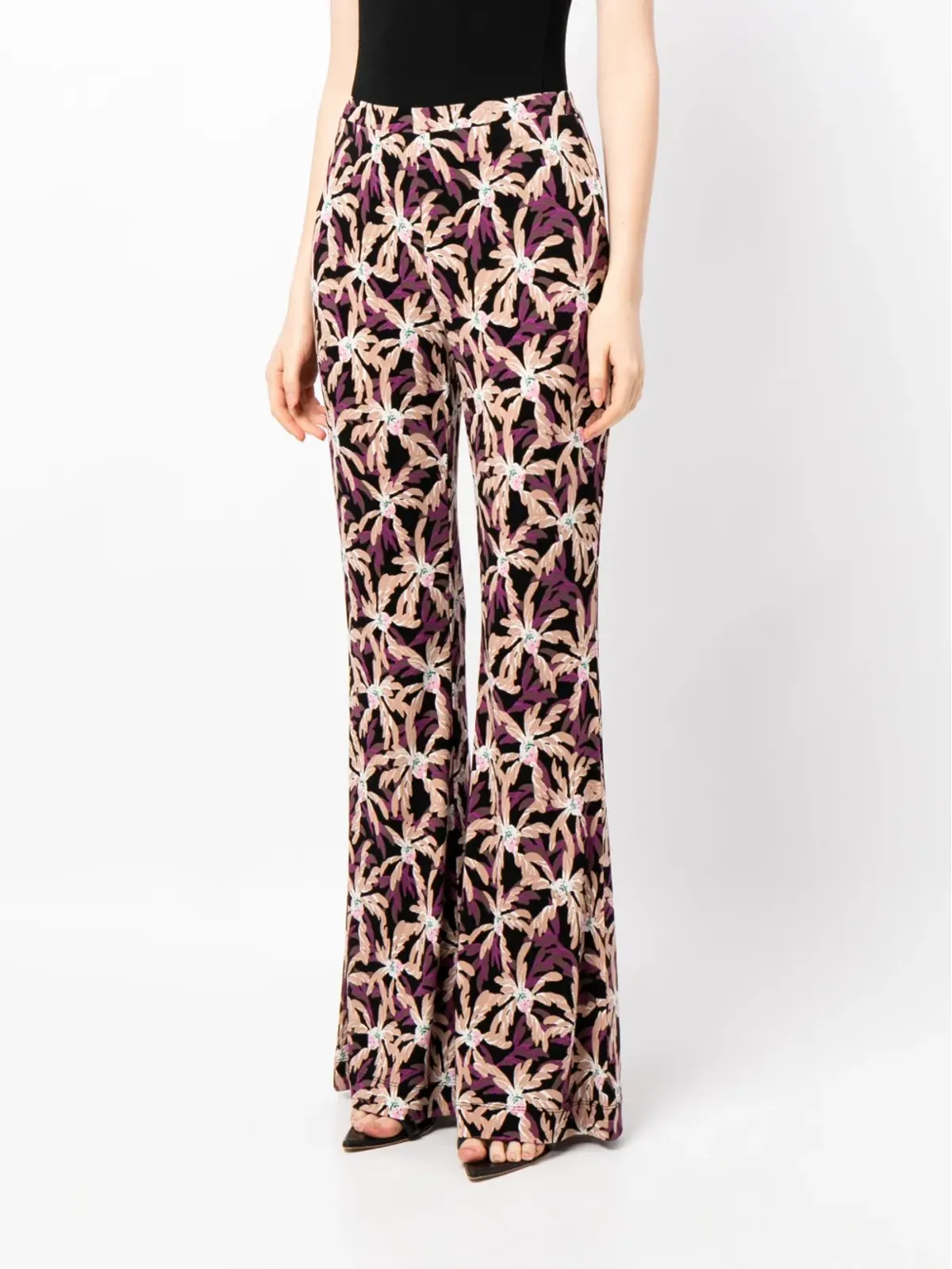 DVF Diane von Furstenberg Brooklyn花柄フレアパンツ - Purple - 画像3