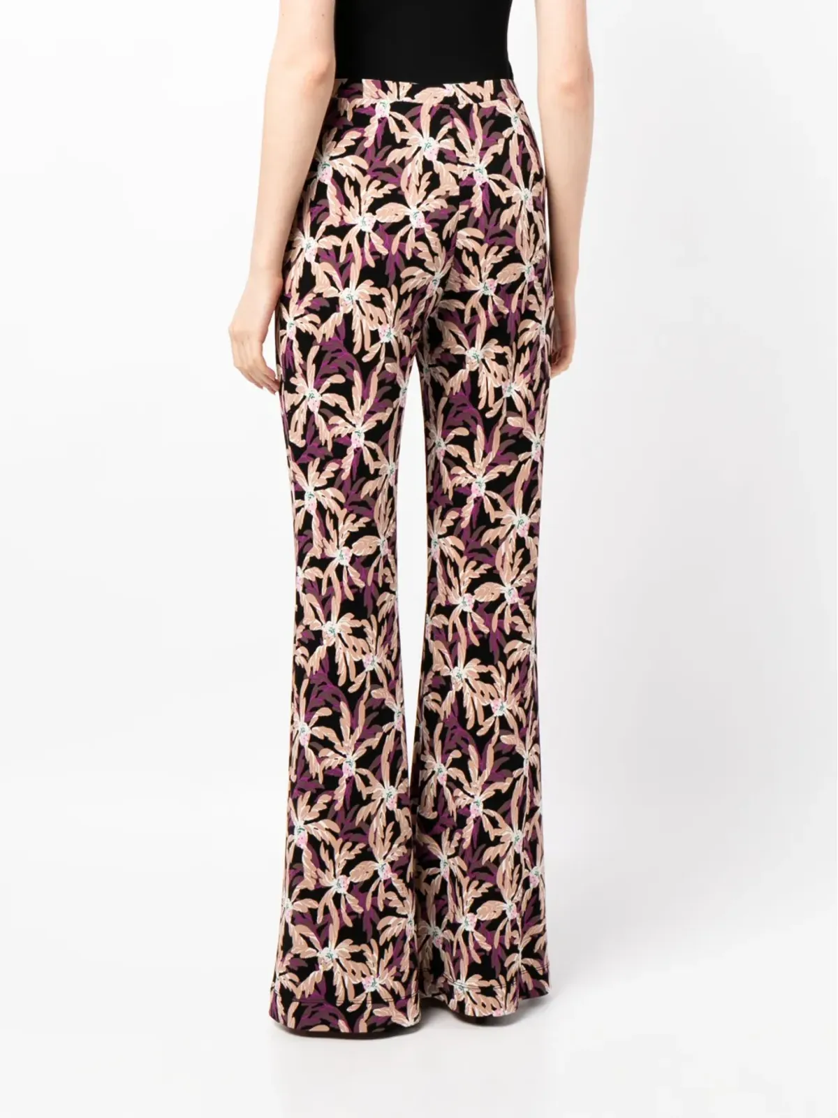 DVF Diane von Furstenberg Brooklyn花柄フレアパンツ - Purple - 画像4