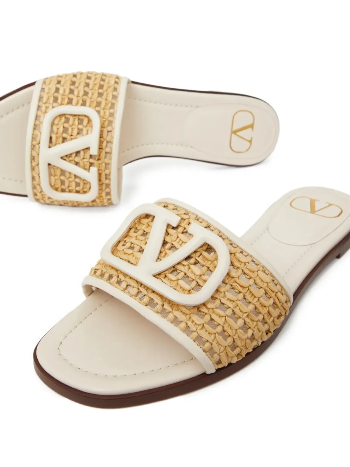 Valentino Garavani VLogo Signature ラフィア サンダル - ネュートラル - 画像5