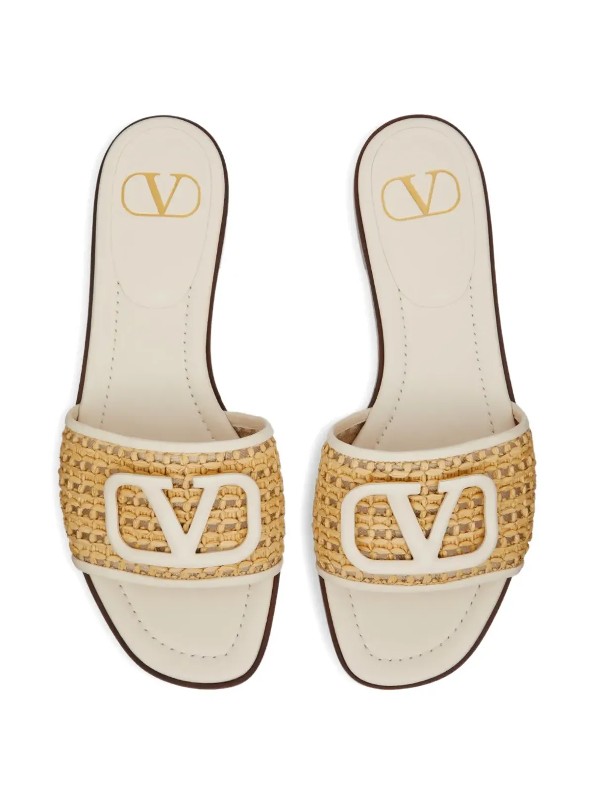 Valentino Garavani VLogo Signature ラフィア サンダル - ネュートラル - 画像3
