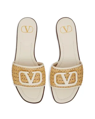 Valentino Garavani VLogo Signature ラフィア サンダル - ネュートラル - サムネイル3