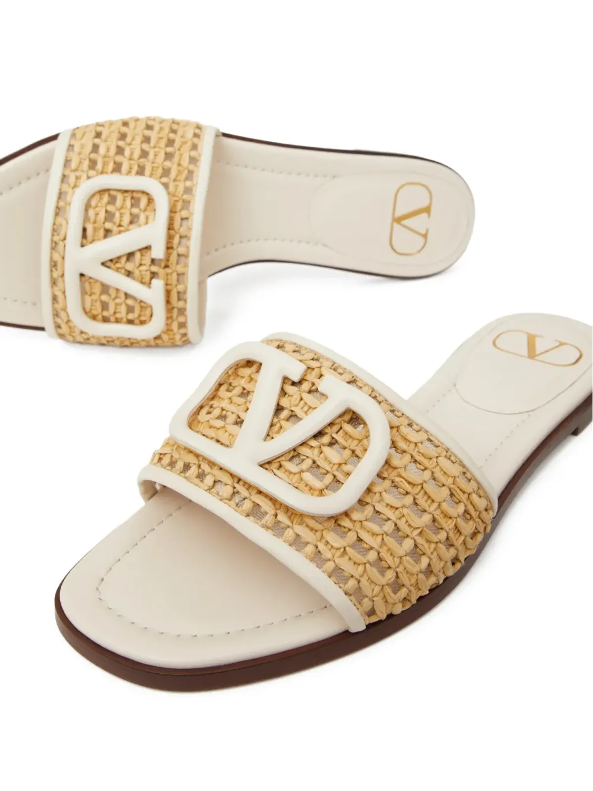 Valentino Garavani VLogo Signature ラフィア サンダル - ネュートラル - 画像4