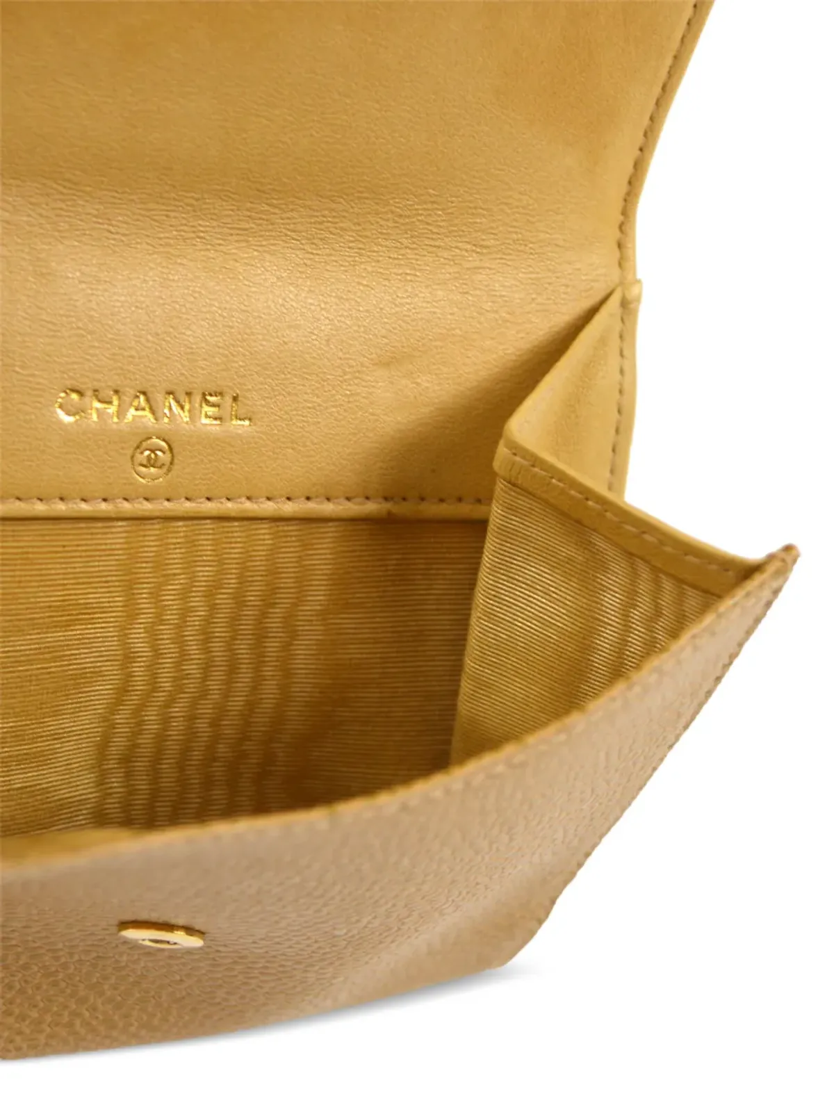 CHANEL ビンテージ 2003 CCステッチ 二つ折りウォレット - ベージュ系 - 画像5