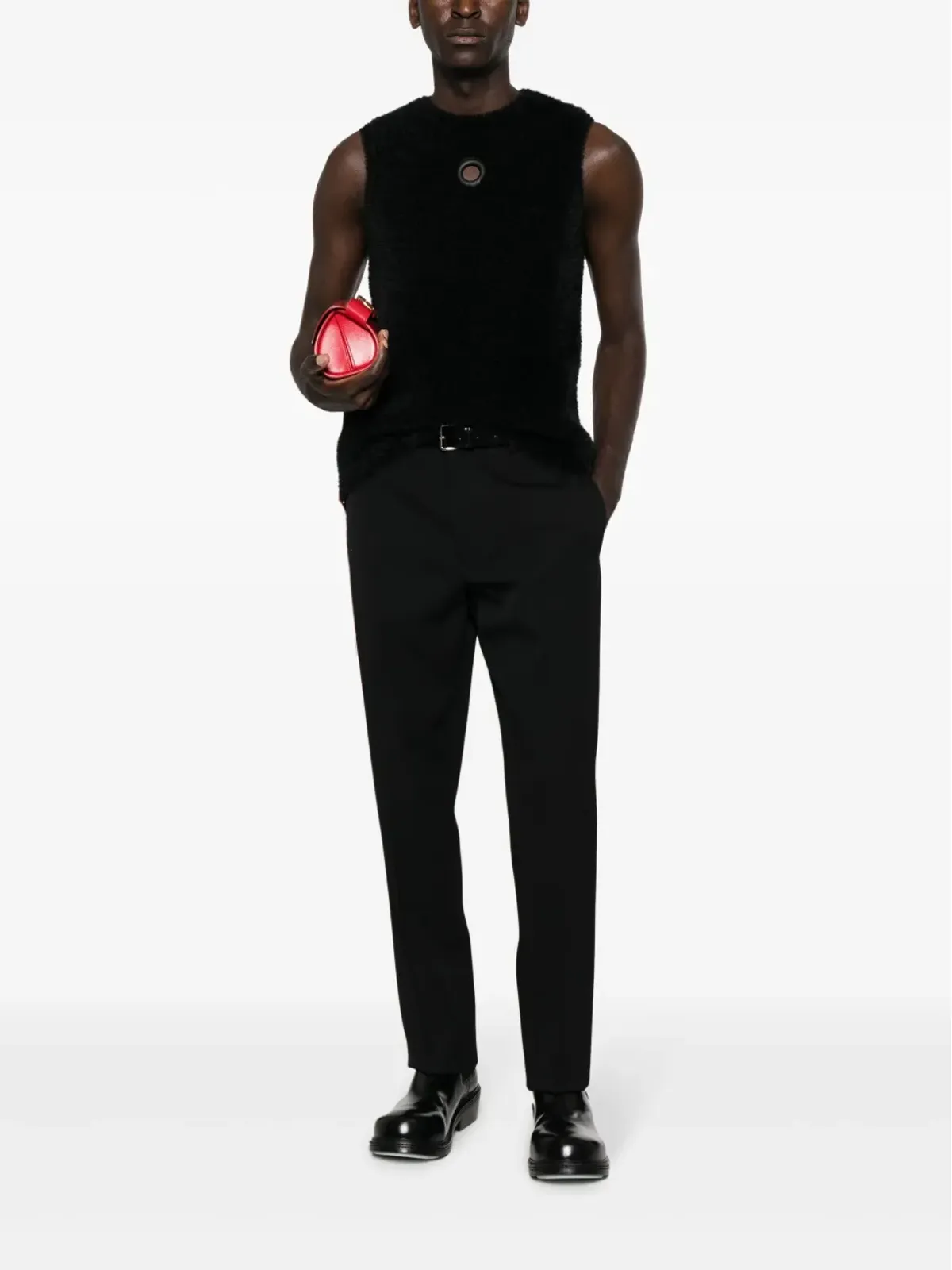 Jil Sander ウールパンツ ブラック、プレスド折り目入り - 画像2