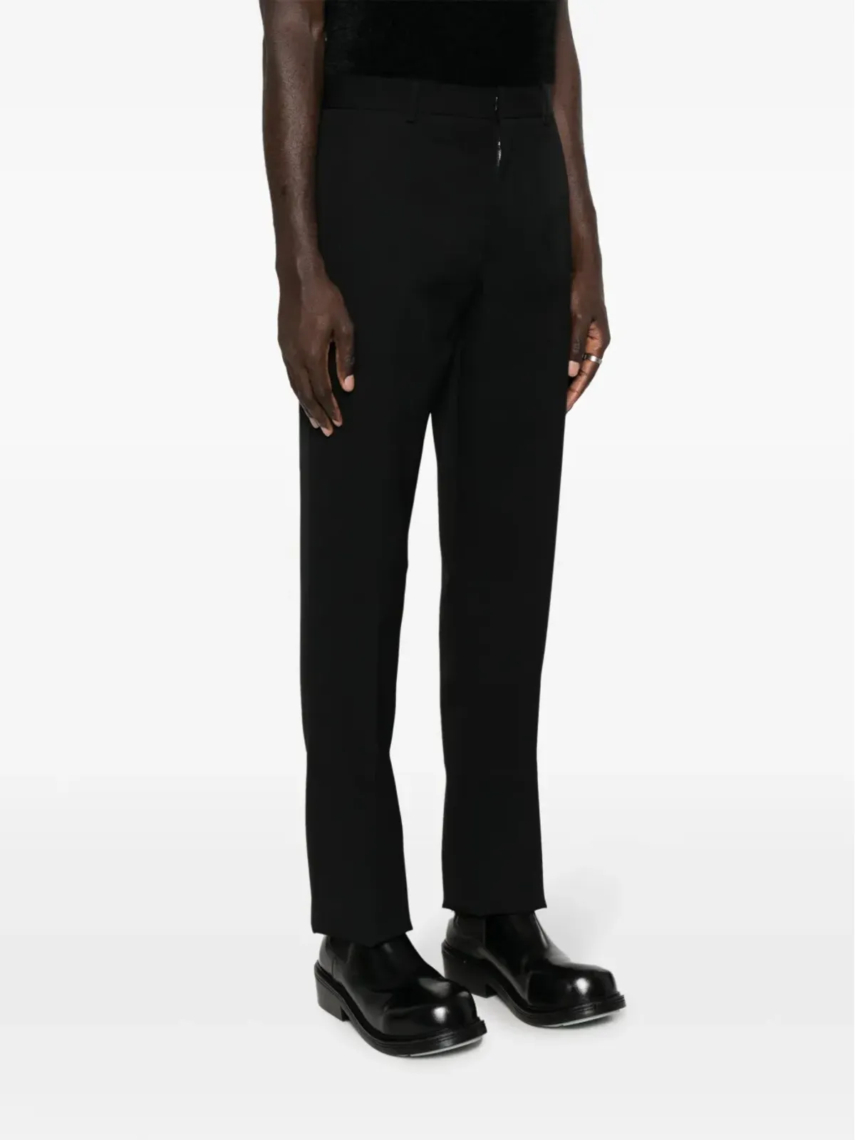 Jil Sander ウールパンツ ブラック、プレスド折り目入り - 画像3
