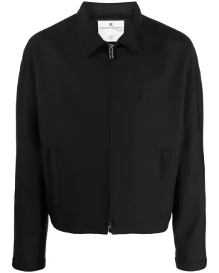 Courrèges とがったフラットカラー ジップアップ ジャケット - ブラック - サムネイル1