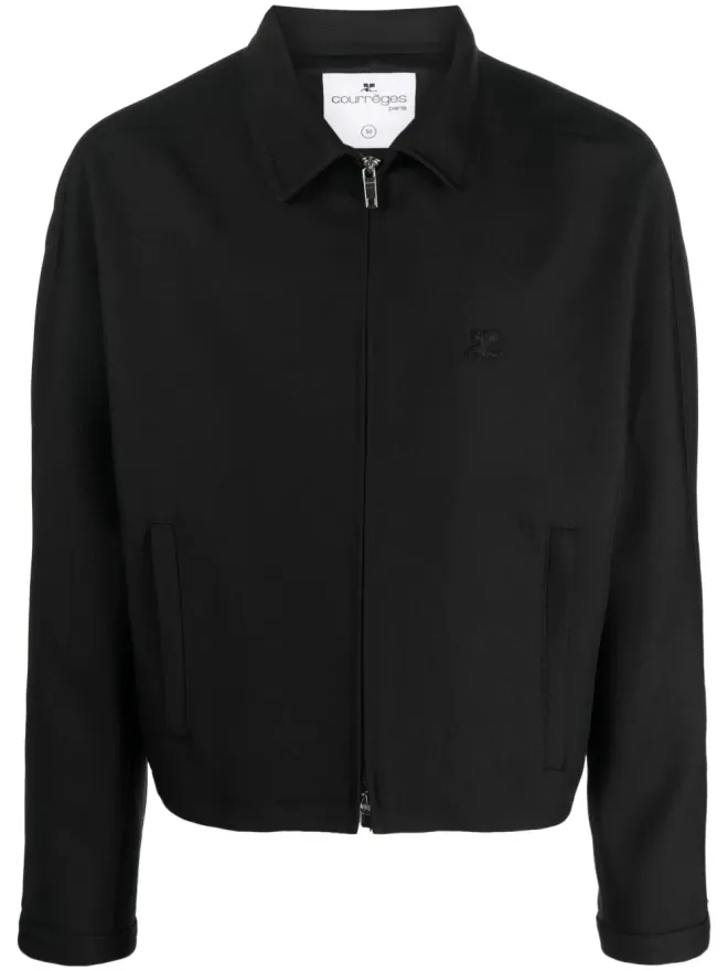 Courrèges Courrèges とがったフラットカラー ジップアップ ジャケット - ブラックの商品画像
