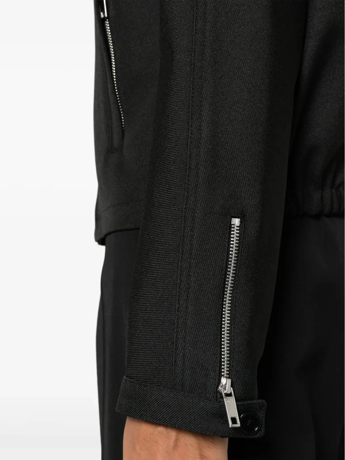 Courrèges とがったフラットカラー ジップアップ ジャケット - ブラック - 画像5