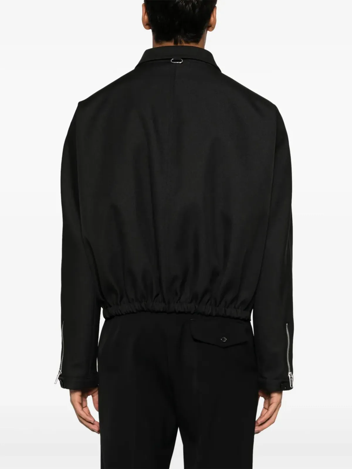 Courrèges とがったフラットカラー ジップアップ ジャケット - ブラック - 画像4