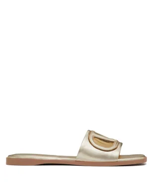 Valentino Garavani Vロゴ カットアウト サンダル - ゴールド - サムネイル1