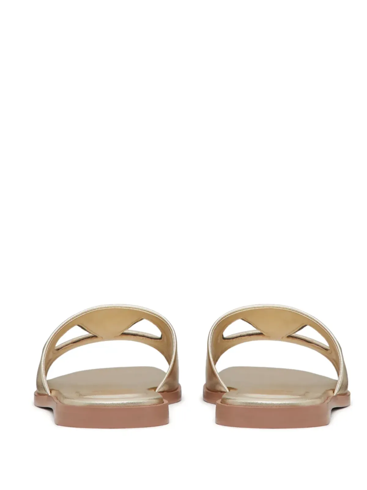 Valentino Garavani Vロゴ カットアウト サンダル - ゴールド - 画像3
