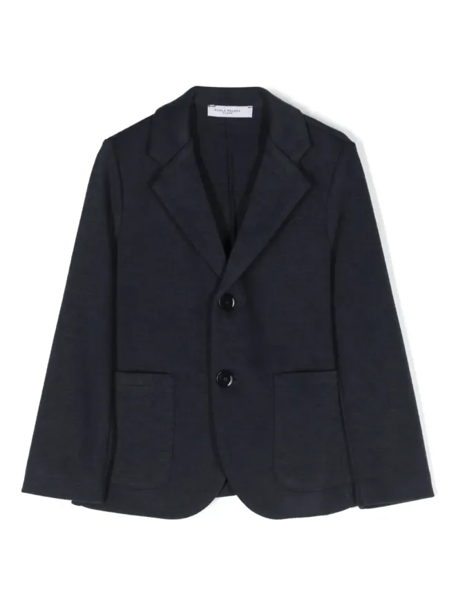 Paolo Pecora Kids Paolo Pecora Kids ロゴパッチ付き シングルブレスト ブレザーの商品画像