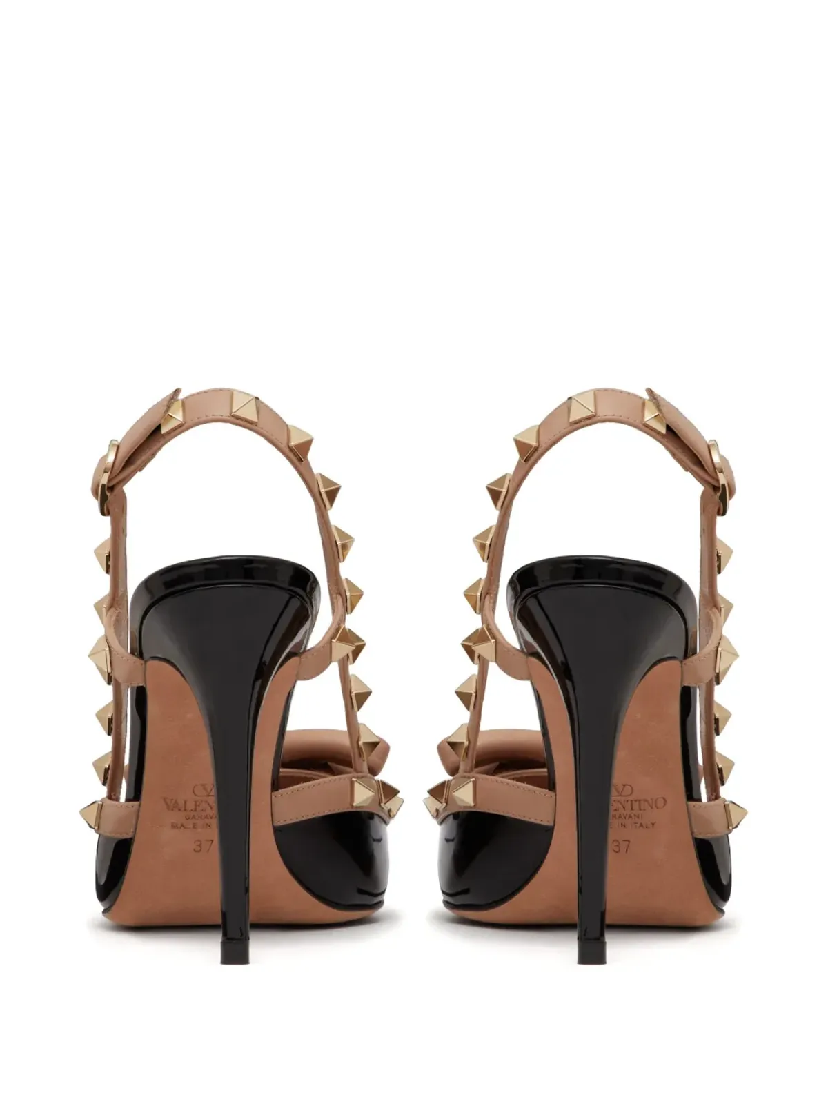 ビンテージ Valentino Garavani ロックスタッド ボウ スリングバック パンプス - 画像3