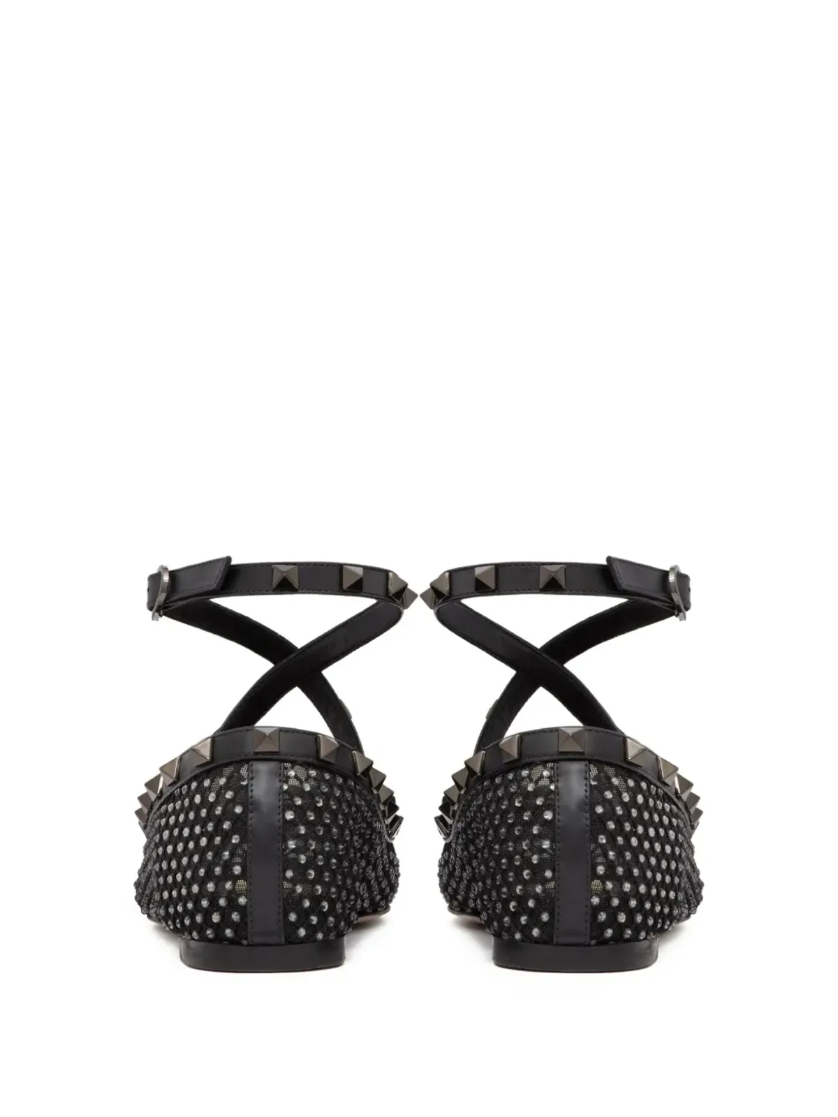 Valentino Garavani ロックスタッド メッシュ バレエフラット - ブラック - 画像3